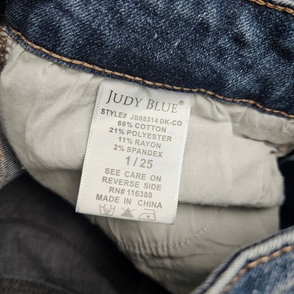 Judy Blue Bootcut Fit Jeans Women's Juniors 1 /25 Med Wash Distressed Mid Rise - Picture 3 of 10
